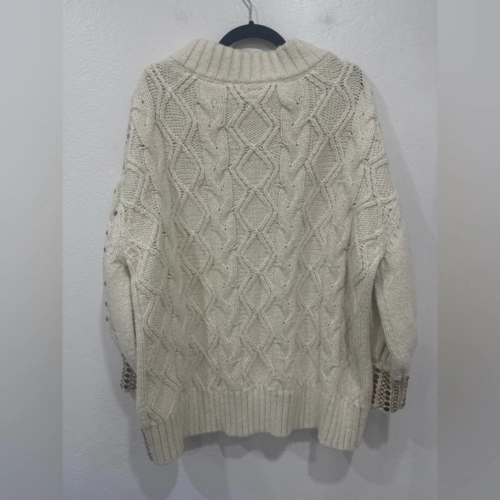 NWT Free People Gilded Cable Embellished Sweater size Small
